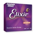 Cordes de guitare acoustique - elixir - 16077 - 12 - 56 - medium light - nanoweb - phosphor bronze