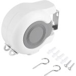 Corde à linge rétractable 13m Étendoir à linge extérieur 2 cordes pour balcon terrasse - tip Corde à linge rétractable 13m Étendoir à linge extérieur 2 cordes pour balcon terrasse - tip