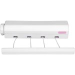 Corde � linge r�tractable - suteo - 4 cordes - 32 m�tres - blanc - plastique - installation murale - ...