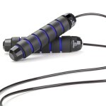 Corde  sauter 3m grande vitesse ajustable en acier avec roulement  bille - noir et bleu