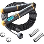 Corde � sauter - �lectronique - poign�e antid�rapante - compteur intelligent - noir