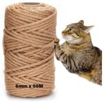 Corde en sisal pour arbre � chat de 6 mm x 50 m corde arbre a chat scratch pilier corde chanvre naturel ...