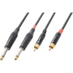 Cordon audio - pd connex - 6 m - 2x jack 635 m�le mono - 2x rca m�le - transmission sans interf�rences ...