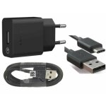 Cordon chargeur secteur - sony - xperia 10 / 10 + plus - charge rapide - original - noir