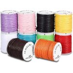 Cordons cirs 10 rouleaux de cordes multicolores pour diy artisanat fabrication de bijoux bracelet 10m ...