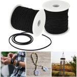 Cordon lastique 1mm 2 rouleaux noir cordon de perles fil extensible de fabrication de bracelet pour ...