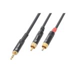 Cordon jack 3. 5 st�r�o - pd connex - 2 x rca m�le - 3 m�tres - transmission audio - fiches m�talliques ...