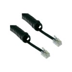 Cordon tlphonique - cordon combin - rj9 - 2 mtres - noir - spiral