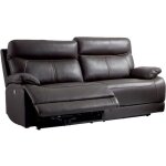 Cordoue - canap relax electrique 3 places cuir marron