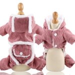 (corduroy pink / xs)combinaison polaire pour chien vêtement dhiver doux pyjama pour petit chiot manteau ... (corduroy pink / xs)combinaison polaire pour chien vêtement dhiver doux pyjama pour petit chiot manteau ...
