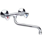 Cornat li6 1934 robinet lisa � poign�es � montage mural avec bec orientable en s chrom�