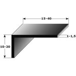 Cornire profil de montage  ailes ingales argent anodis hauteur:10 mm largeur:15 mm longueur:1000 ...