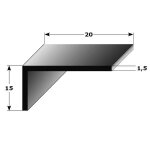 Cornire profil de montage  ailes ingales argent anodis hauteur:15 mm longueur:1000 mm largeur:20 ...