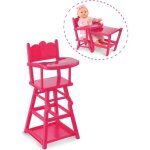 Chaise haute - corolle - cerise - pour poupes 36 / 42 cm - 2 en 1 - ds 3 ans