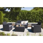 Corona salon de jardin rsine tresse graphite