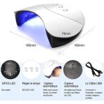 Lampe uv / led ongle gel - coscelia - 36w - capteur automatique - 12 perles led - 3 temps de s�chage