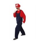 Costume adulte de plombier mario - licence mario - taille unique - bleu et rouge - intérieur Costume adulte de plombier mario - licence mario - taille unique - bleu et rouge - intérieur