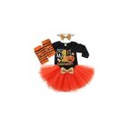 Costume b�b� fille - nikcorp - my 1st halloween - orange - body + jupe + bandeau + chaussettes - confortable ...