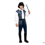 Costume - capitaine pirate - bleu - polyester - adulte