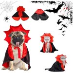 Costumes de chien chat dhalloween cape dhalloween pour animaux de compagnie cape de vampire dhalloween ...