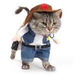Costume de chien cowboy - chapeau de cow - boy - halloween - nol - blanc - chien