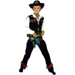Costume de cowboy clint en su�dine pour enfant de 11 / 12 ans - noir et chocolat
