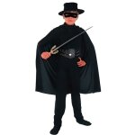 Costume enfant zorro - zorro - taille 120 / 130 cm - garon - noir - intrieur