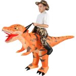 Costume gonflable dinosaure camouflage - adulte orange avec chapeau inclus