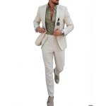 Costume homme 2 pi�ces lin classique - veste et pantalon - taille eu - beige