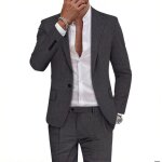 Costume homme 2 pi�ces lin classique - veste et pantalon - taille eu - gris