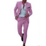 Costume homme 2 pi�ces lin classique - veste et pantalon - taille eu - violet clair