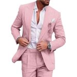 Costume homme ? deux pi�ces lin ? slim chic ? grand taille ? hommerose clair