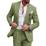 Costume homme ? deux pi�ces lin ? slim chic ? grand taille ? hommevert