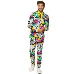 Costume homme opposuits - costume avec cravate pr�sentateur tv - taille 58 - blanc