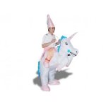 Costume de magicien sur licorne gonflable - blanc - adulte - tissu