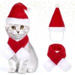 Costume de no�l pour chat bonnet de p�re no�l rouge avec �charpe pour chats costume de no�l pour animal ...