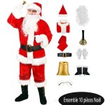 Costume pre noel adulte 10 pices dguisement pre nol homme costume pre nol adulte dguisement nol ...