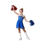 Costume de pom - pom girl - atosa - bleu - 5 � 6 ans - d�tails dor�s - confortable