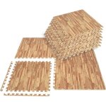 12 pcs tapis de protection sol puzzle en mousse eva carr�es 61 x 61 x 1 cm costway motifs de grain de ...