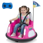 Costway 12v quad tamponneuse electrique pour enfants avec lumi�res t�l�commande 24g rotation � 360� pour ...