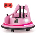 Costway 12v quad tamponneuse electrique pour enfants avec rotation � 360� t�l�commande 24g lumineux & ...