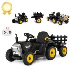 Costway 12v tracteur Électrique enfants à 6 pneus - pelle remorque amovible led musique - télécommande ... Costway 12v tracteur Électrique enfants à 6 pneus - pelle remorque amovible led musique - télécommande ...