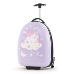 Costway 16?? valise enfants  roulettes avec poigne en aluminium  2 niveaux coque rigide voyages en ...