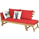 Costway 3 en 1 canapé lit de jardin convertible fsc en bois d?acacia - 2 places charge 320kg - coussins ... Costway 3 en 1 canapé lit de jardin convertible fsc en bois d?acacia - 2 places charge 320kg - coussins ...