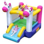 Costway 2 en 1 ch�teau gonflable avec toboggan pour enfant 3 - 12 ans - 260 x 195 x 219 cm - aire de ...