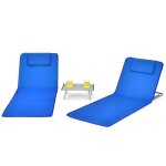 Costway 2 matelas de plage et table dappoint pliables dossier inclinable 151 x 515 x 27 - 47 cm avec ...