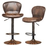 Lot de 2 tabourets de bar pivotants industriels - costway - hauteur du sige rglable 61 - 81 cm - restaurant ...