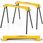 Costway lot de 2 trteaux pliables mtalliques charge 600 kg avec 4 crochets poigne pieds antidrapants ...