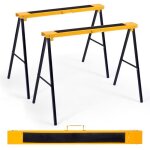 Costway lot de 2 trteaux pliants en acier trteau de travail pliable portable sciage chevalets support ...