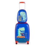 Valise cabine enfant 18? + sac à dos 125? - costway - dinosaure - poignée rétractable - Étanche Valise cabine enfant 18? + sac à dos 125? - costway - dinosaure - poignée rétractable - Étanche